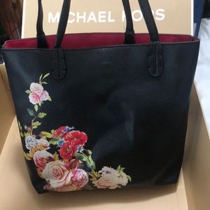 Beautiful Flower and red interior handbag